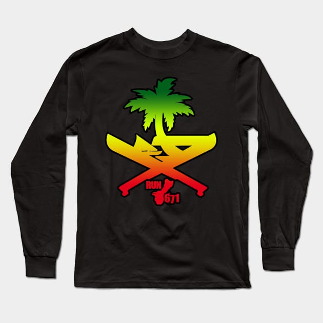 RUN 671 Guam Machete Seal Reggae Long Sleeve T-Shirt by RUN 671 GUAM